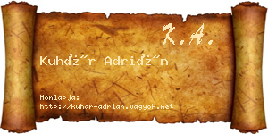 Kuhár Adrián névjegykártya