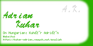 adrian kuhar business card